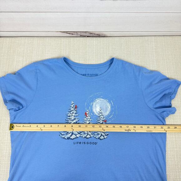 Life is Good Womens Short Sleeve T-Shirt Red Bird Cardinal Size XL - Picture 6 of 7